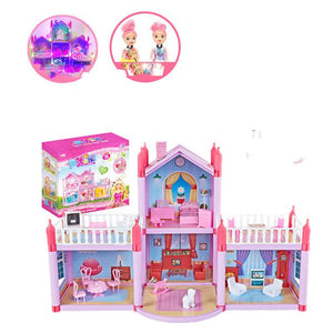 Doll House Toy for Girls | Activity Simulation Castle & Villa Gift (D Model)