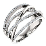 Rings for Women | Silver Twine Knot Lovers Tail | Trendy Style Rings (White Diamond Preview)