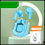 Headset: Mini Wireless Bluetooth - 20 Hours Usage, Power Display & Noise Reduction-Color(Small square box blue)