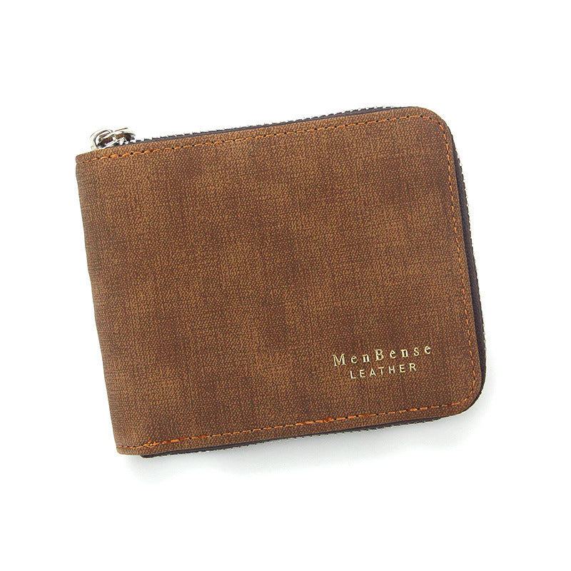 Wallet for Men - Simple, Stylish made of Durable PU Leather - Light Brown Color