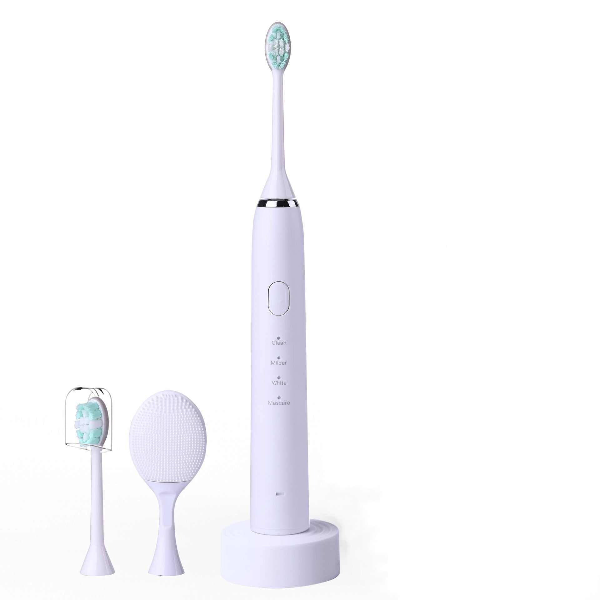 Electric Toothbrush: Wireless Rechargeable, Washable & with 4 Modes- White Color