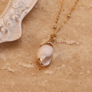 Necklace For Women with Pearl & Conch Shell | Any-Outfit Gold Jewelry (Color(L002))