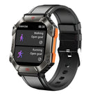 Smartwatch for Fitness & Outdoor: Voice Control, GPS & Fitness Tracking | (Black Leather Band)