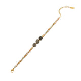 Bracelet For Women | Vintage Natural Stone Beaded & Gold Designed (3 Stones)