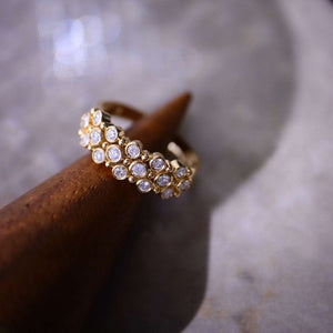 Rings for Women | Gold Plated & Multi-layer Ring with Bubble Diamonds (Preview 1)