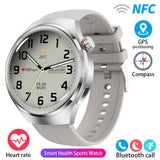 Smartwatch: Heart Rate, Blood Oxygen, Bluetooth Calls & AMOLED Display-(Silver Silicone Color)