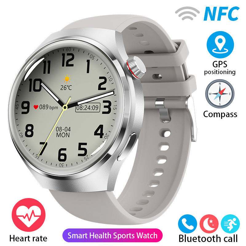 Smartwatch: Heart Rate, Blood Oxygen, Bluetooth Calls & AMOLED Display-(Silver Silicone Color)