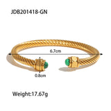 Bracelet for Women | Thea Gold | Elegant Fashion Women's Jewelry (Green Stone Dimensions & Weight)