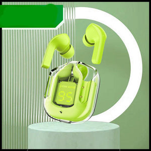 Headset: Mini Wireless Bluetooth - 20 Hours Usage, Power Display & Noise Reduction-Color(Green)