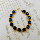 Bracelet for Women with Hearts & Colored Gems - Any Occasion Jewelry (Blue Color)