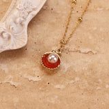 Necklace For Women with Pearl & Conch Shell | Any-Outfit Gold Jewelry (Color(L008))