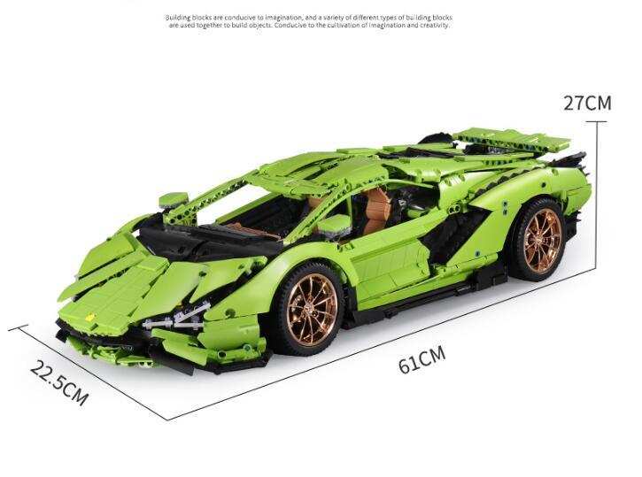 Car Toy Building Blocks for kids | 3,868 Pieces Set | Sports Car Gift (Dimensions)