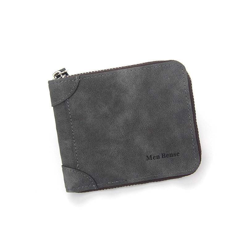 Wallet for Men - Simple, Stylish made of Durable PU Leather - Dark Grey Color