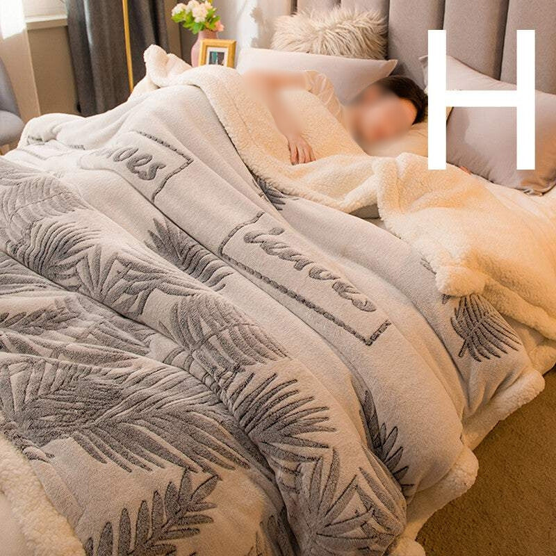 Blanket: Double-Sided Plus Velvet - Comfort & Multifunctional- Style H