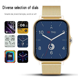 Smartwatch for Sports: Touch Control, Magnetic Charging & BT Calling-(Gold Steel Preview 2)