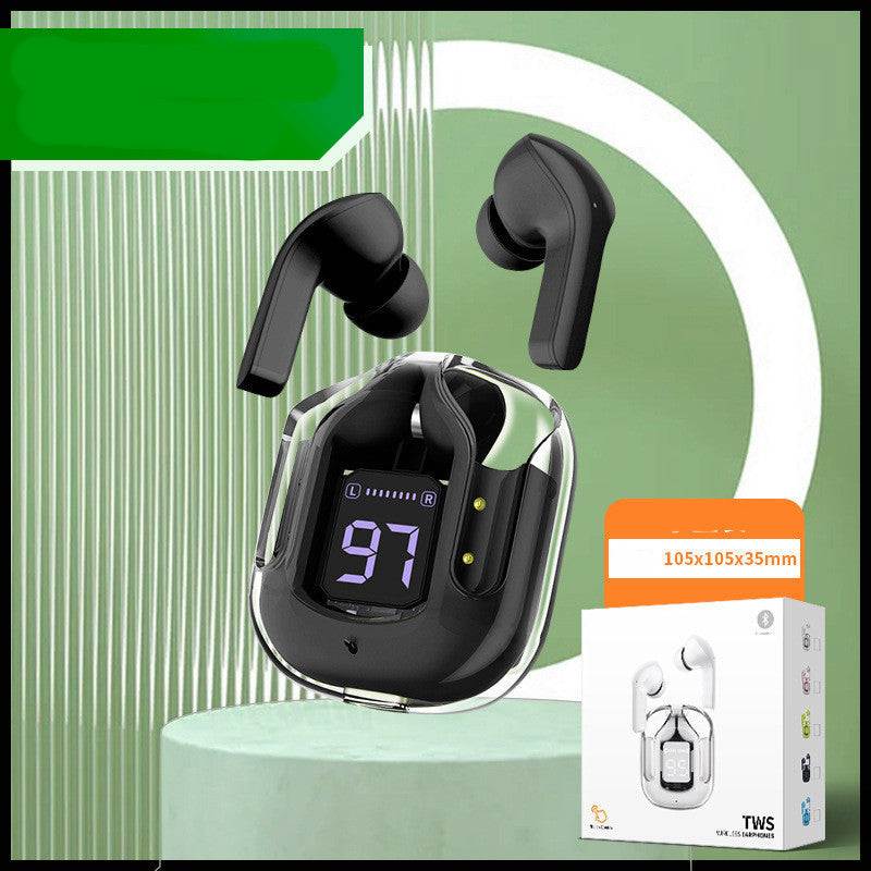 Headset: Mini Wireless Bluetooth - 20 Hours Usage, Power Display & Noise Reduction-Color(Small square box black)