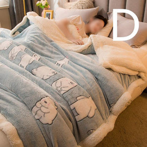 Blanket: Double-Sided Plus Velvet - Comfort & Multifunctional- Style D