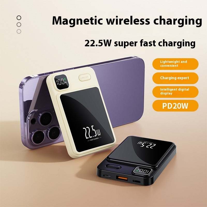 MagSafe - Wireless Charger & Power Bank with Magnetic Suction - 22W Fast Charging + Power Display -  PD Super Fast Charging