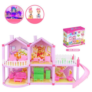 Doll House Toy for Girls | Activity Simulation Castle & Villa Gift (C Model)