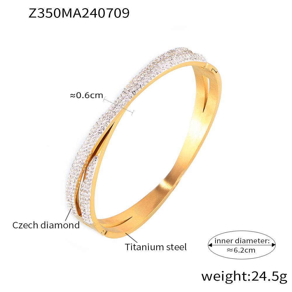 Diamond & Gold Bracelet for Women | Double-Layer | Fashion Jewelry (Dimensions & Weight)