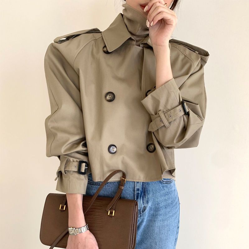 Women's Trench Coat | All-Matching Short Trench Coat | Khaki Color 2