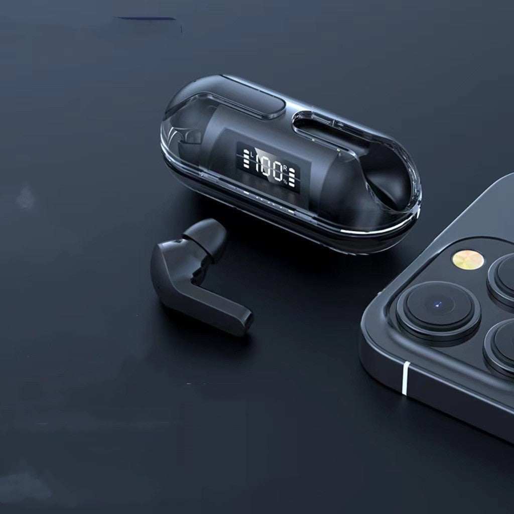 Headset: Bluetooth 5.3 - In-Ear - Fast Charging & Transparent Design + 5-Hour Battery Life- Black Color