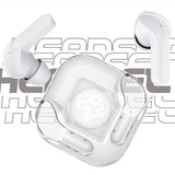 Headset: Transparent Design + TWS Technology + 8-Hour Battery Life - White Color