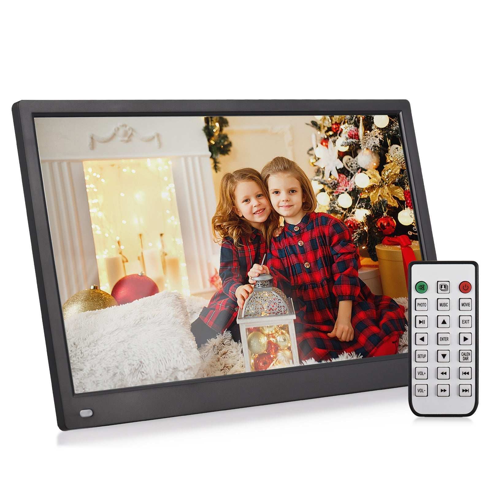 Digital Photo Frame 15.6" HD - Video Playback, Auto-Rotate & Speakers- Horizontal Display