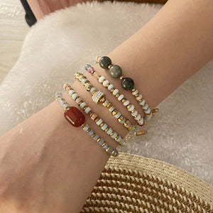 Bracelet For Women | Vintage Natural Stone Beaded & Gold Designed (Main Preview)