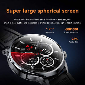 Smartwatch Phone with Camera, SIM Card In, GPS Route & Health Tracking-(HD Spherical Large Round Screen)